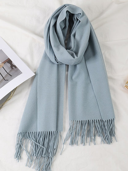 Women's Women's Shawls & Wraps Party Black Scarf Pure Color / Basic / Red / Fall / Winter / Polyester - LuckyFash™