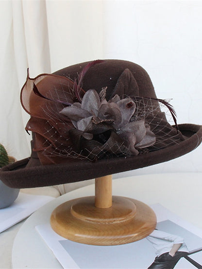 Women's Hat Bucket Hat Black Purple Yellow Party Outdoor Dailywear Floral Floral Portable Windproof Comfort - LuckyFash™