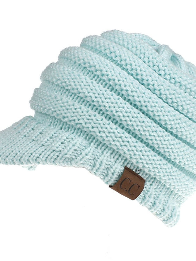 Women's Hat Baseball Cap Black Army Green Light Gray Outdoor Street Dailywear Knitted Pure Color Windproof Comfort Warm - LuckyFash™