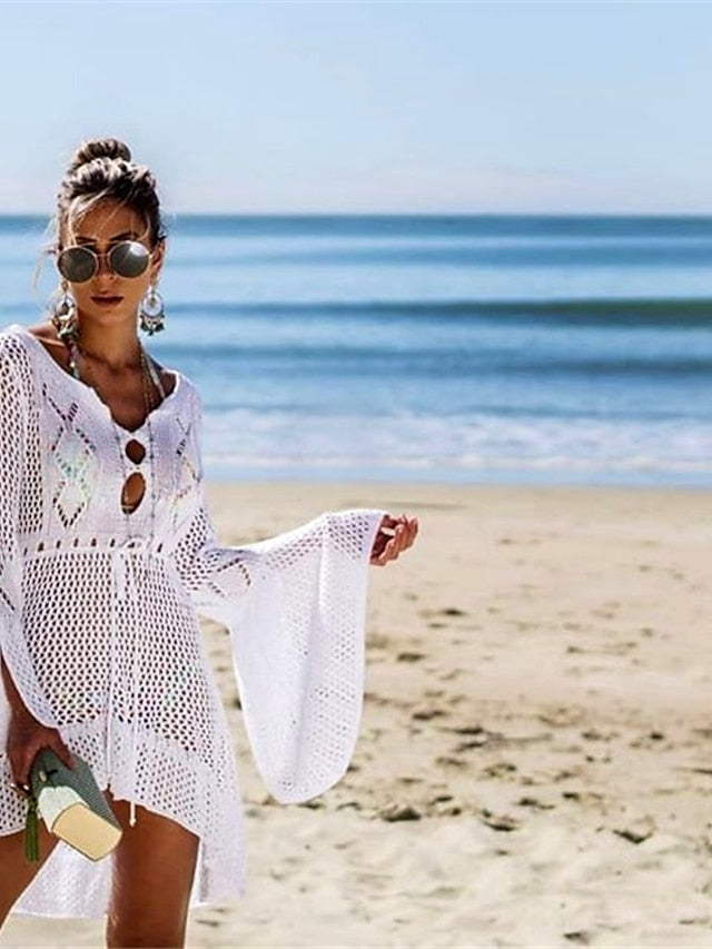 Womenâ€˜s Green Black Blue Long Sleeve Pure Color Lace up Winter Fall Autumn Crew Neck Hot Winter Dress Fall Dress Loose Fit One-Size - LuckyFash™