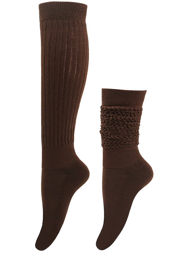 Women's Crew Socks Home Work Daily Solid Color Polyester Spandex Simple Casual Warm Casual 1 Pair - LuckyFash™