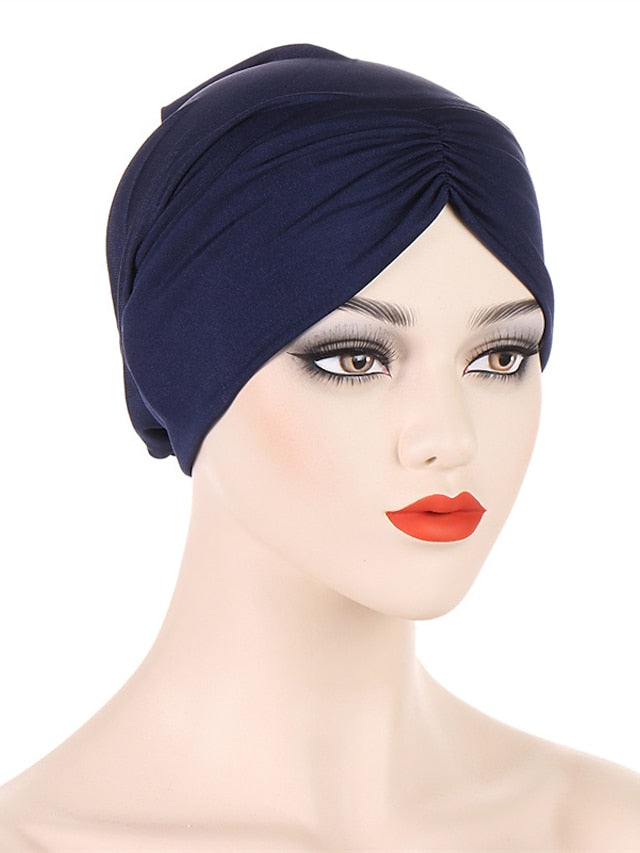 Bohemian Hijab Caps Women Stretchy Hijab Scarf Solid Colors Muslim Hijab Headscarf Turban Hat Muslim Scarf Crinkle Hijab New - LuckyFash™