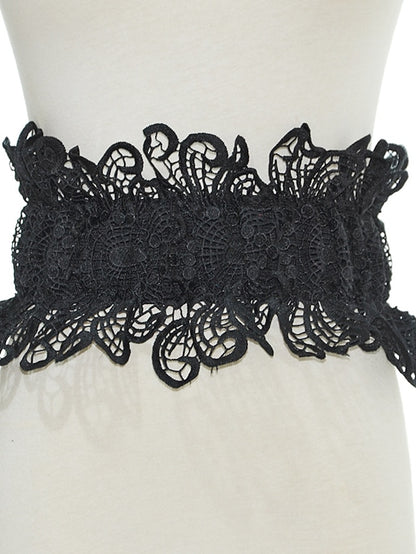 Women's Belt Lace White Black Wide Belt Party Outdoor Street Date Pure Color / Spring / Summer / Fall / Winter - LuckyFash™