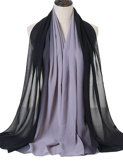 Fashion Gradient Bubble Chiffon Instant Hijab Women High Quality Cover-Up Shawl Wrap Neck Stole Muslim Caps 180*70Cm for Women - LuckyFash™