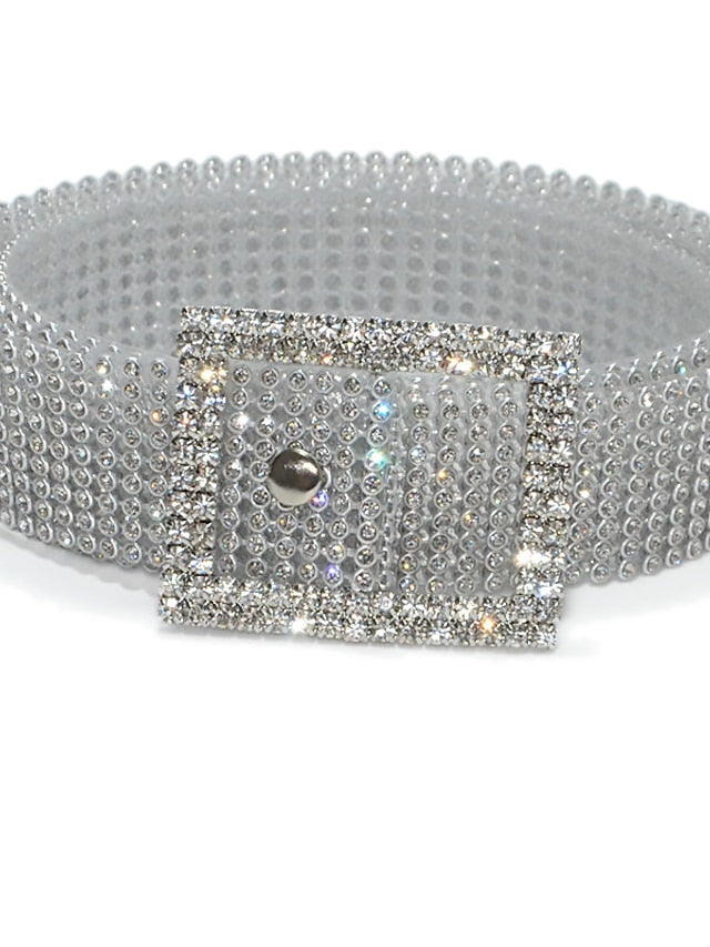 Women's Corset Belt Plastic Rhinestone Buckle Crystal Rhinestone Casual Party Daily Silver Gold - LuckyFash™