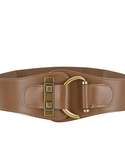 Women's Belt Faux Leather Black Pink Light Brown Khaki Red Wide Belt Outdoor Street Dailywear Holiday Pure Color / Spring / Summer / Fall / Winter - LuckyFash™