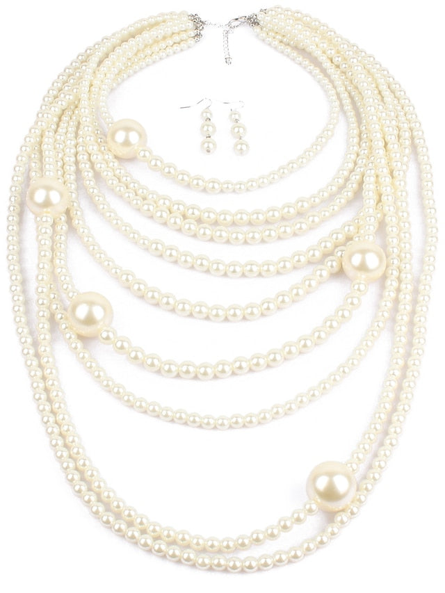 Women's necklace Chic & Modern Party Pure Color Jewelry Sets / Imitation Pearl / Gold / Fall / Winter / Spring - LuckyFash™