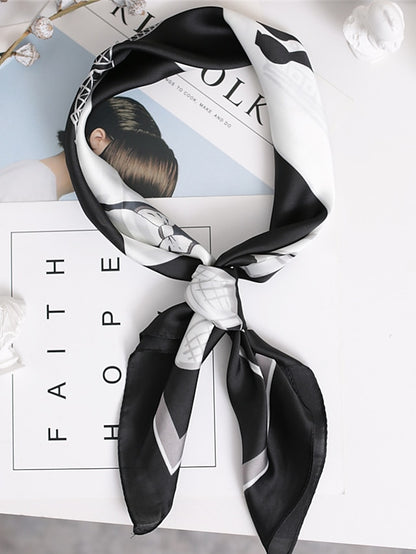 Square Scarf Infinity Scarf Date Work Outdoor White Pink Scarf Color Block for Women - LuckyFash™