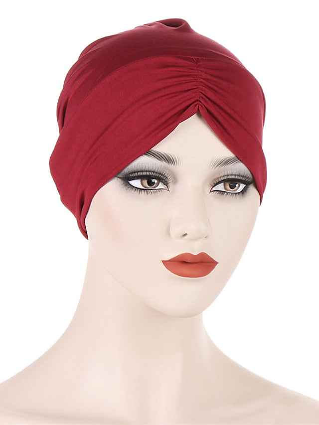 Bohemian Hijab Caps Women Stretchy Hijab Scarf Solid Colors Muslim Hijab Headscarf Turban Hat Muslim Scarf Crinkle Hijab New - LuckyFash™