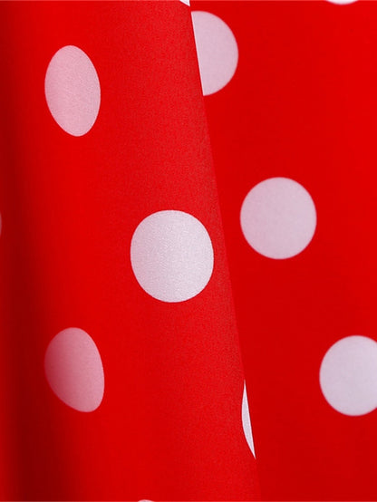 Women's Elegant Retro Vintage Dress Midi Dress Outdoor Holiday Lace Polka Dot Crew Neck Sleeveless Regular Fit Summer Spring 2023 Black White S M L XL - LuckyFash™