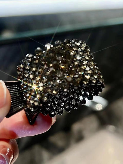 Women's Hair Clip For Daily Classic Crystal Alloy Crown Rhinestone Grabber Pearl Rhinestone Grabber Crown Black Diamond Hair Clip - LuckyFash™