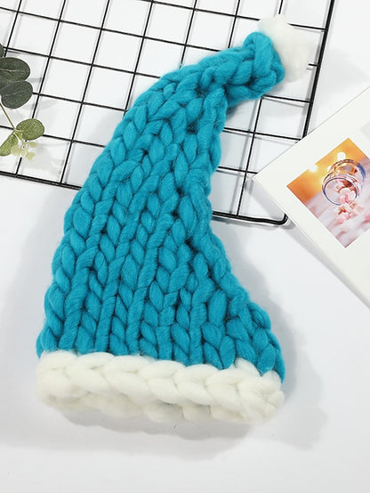 Women's Beanie / Slouchy Christmas Party Dailywear Knitted Pure Color Red Green Hat - LuckyFash™