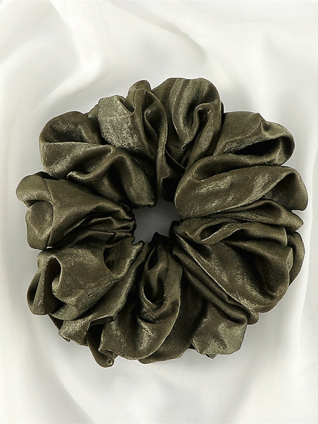 Plain Malaysian Bunch Hair Tie Women Silk Linen Ribbon Wrist Shawl Muslim Hijab Bonnet Volumizing Scrunchie Headband - LuckyFash™