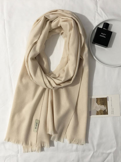 Women's Women's Shawls & Wraps Party Black Scarf Pure Color / Basic / Red / Fall / Winter / Imitation Cashmere - LuckyFash™