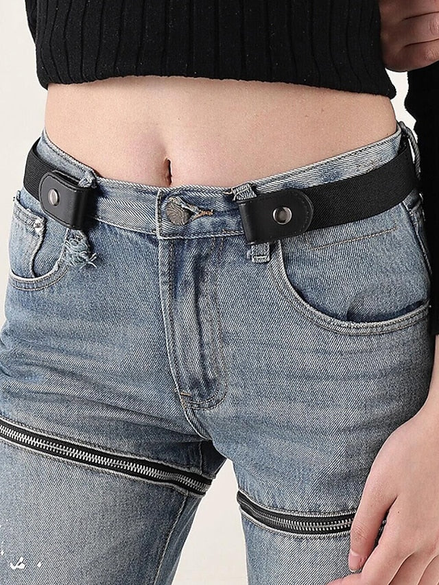 Women's Unisex PU Buckle Belt PU Leather Buckle Free Plain Casual Classic Party Daily Black Coffee - LuckyFash™