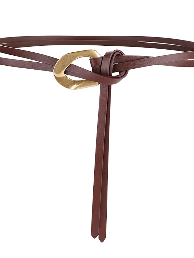 Women's Skinny Belt Party Street Dailywear Daily Coffee Black Belt Pure Color White Fall Winter Spring Summer - LuckyFash™