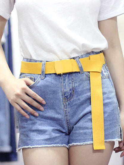 Women's Unisex Web Belt Canvas Sliding Buckle Plain Casual Classic Party Daily Violet Green White Black - LuckyFash™