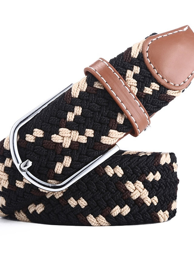 Women's Belt Canvas leather Black And White Blue and White Blue white red Black rice coffee Black Waist Belt Street Casual Color Block / Spring / Summer / Winter - LuckyFash™