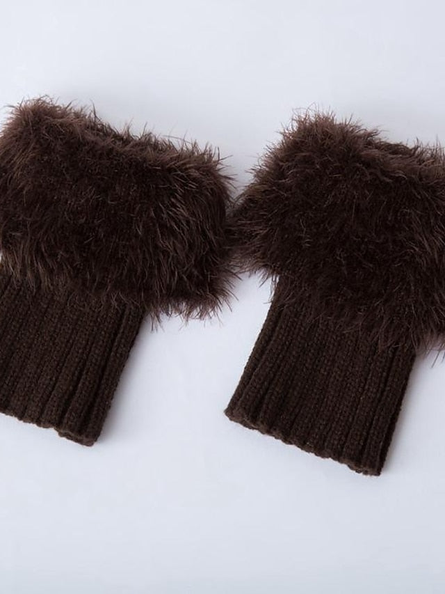 Leg Warmers Boot Cuffs Work Daily Solid Color Acrylic Fibers Basic Classic Warm 1 Pair for Women - LuckyFash™
