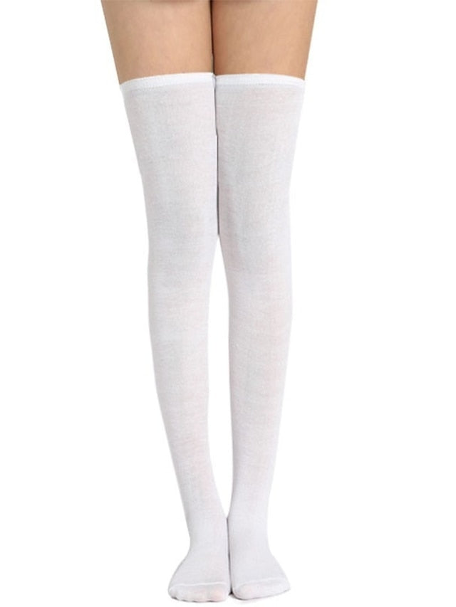 Women's Stockings Work Daily Holiday Solid Color Polyester Cotton Simple Casual Lolita Casual Cute Casual / Daily 1 Pair - LuckyFash™