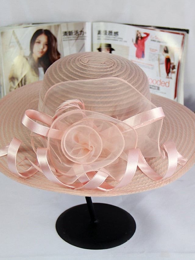 Women's Party Hat Party Street Daily Flower Solid Colored Black White Hat Basic Blue Fall Winter Spring - LuckyFash™