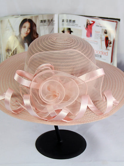 Women's Party Hat Party Street Daily Flower Solid Colored Black White Hat Basic Blue Fall Winter Spring - LuckyFash™