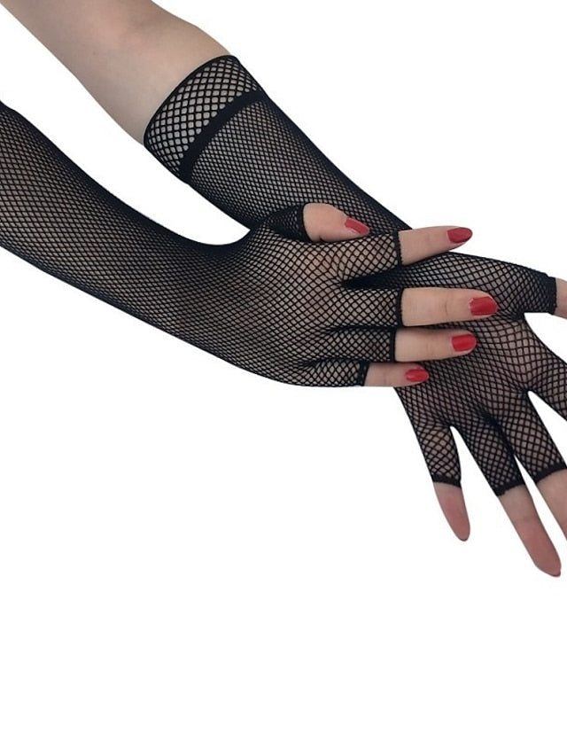 Gloves Fingerless Gloves Wedding Party Evening Gift Polyester Simple Bridal Gloves Sexy 1 Pair for Women - LuckyFash™