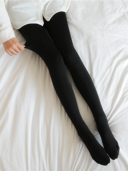 Women's Panty Hose Home Office Work Solid Color Spandex Nylon Basic Classic Warm 1 Pair - LuckyFash™