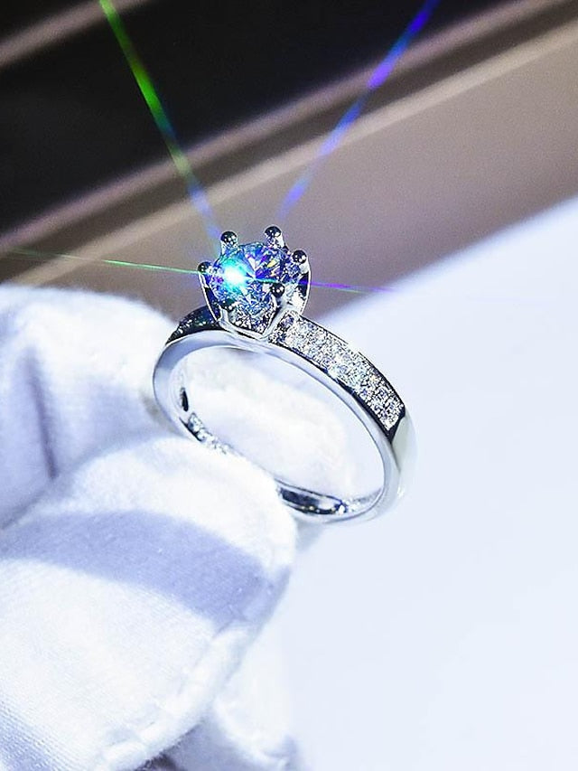 Wedding Ring For Women's Anniversary Party Evening Gift Imitation Diamond Alloy Classic - LuckyFash™