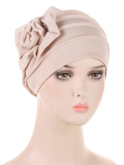 Women's Hats Spring Summer Flower Beanie Hat Muslim Stretch Turban Hat Hair Care Headwear Hijib Cap - LuckyFash™