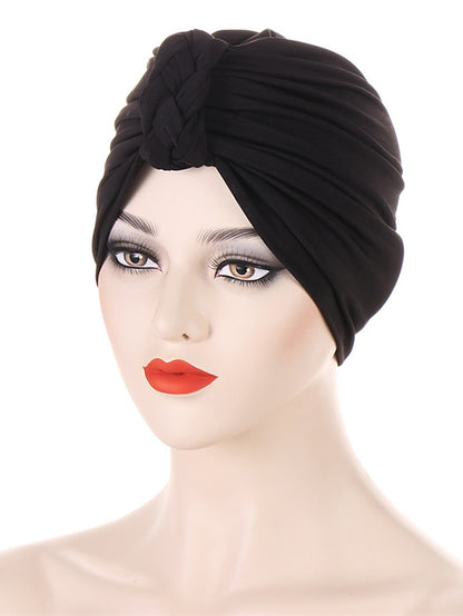 Fashion Inner Hijab Cap Black White Navy Colors Turban Hat Female Bandana Headband Women's Hair Cover Cap Ladies Head Wraps Muslim Headscarf Bonnet - LuckyFash™