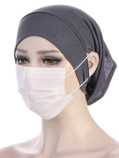 Soft Hood With Pierced Ears Inner Hijab Caps Muslim Stretch Turban Cap Islamic Underscarf Bonnet Hat Female Turbante - LuckyFash™