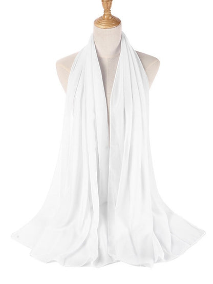 Women's Chiffon Scarf Party Dailywear Holiday Red Pink Scarf Pure Color - LuckyFash™