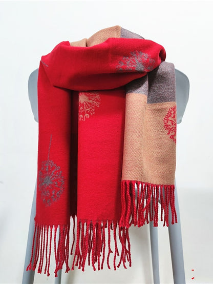 Women's Shawls & Wraps Party Black Scarf Floral White Blue Fall Winter Imitation Cashmere - LuckyFash™