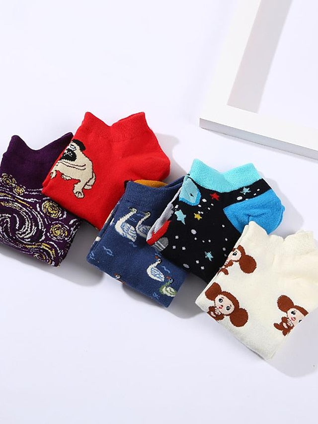 Women's Anckle Socks Low Cut Socks Outdoor Office Work Animal Patterned Spandex Nylon Cotton Basic Casual Classic 1 Pair - LuckyFash™