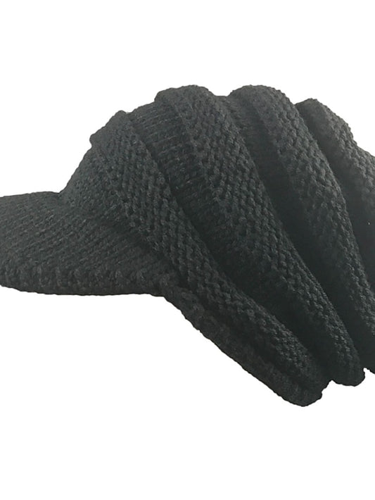 Women's Hat Beanie / Slouchy Black Beige Coffee Outdoor Home Street Knitted Pure Color Portable Windproof Comfort - LuckyFash™