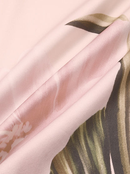 Womenâ€˜s Formal Dress Midi Dress Pink Half Sleeve Floral Ruched Layered Print Summer Spring Fall V Neck Elegant Casual Classic 2023 3XL - LuckyFash™