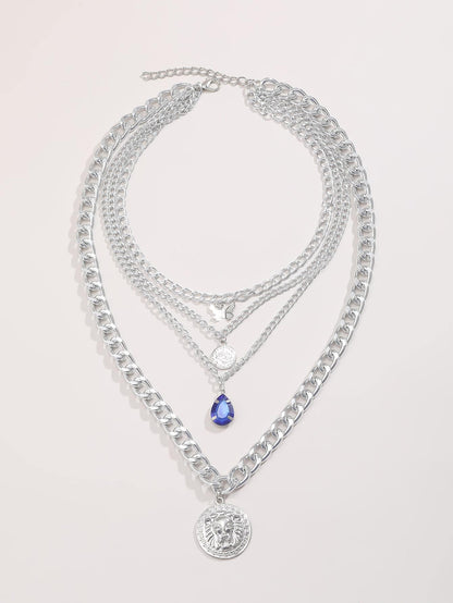 Water Drop Gemstone Layered Necklace - LuckyFash™