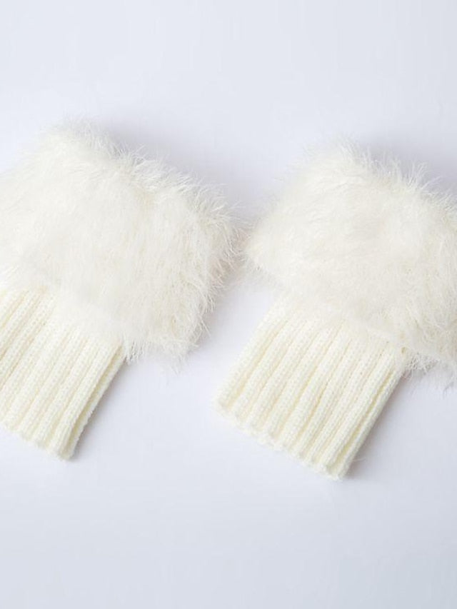 Leg Warmers Boot Cuffs Work Daily Solid Color Acrylic Fibers Basic Classic Warm 1 Pair for Women - LuckyFash™