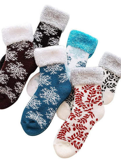 Women's Crew Socks Thick Winter Warm Socks Home Christmas Work Polyester Spandex Nylon Basic Casual Warm Elastic Casual 1 Pair - LuckyFash™