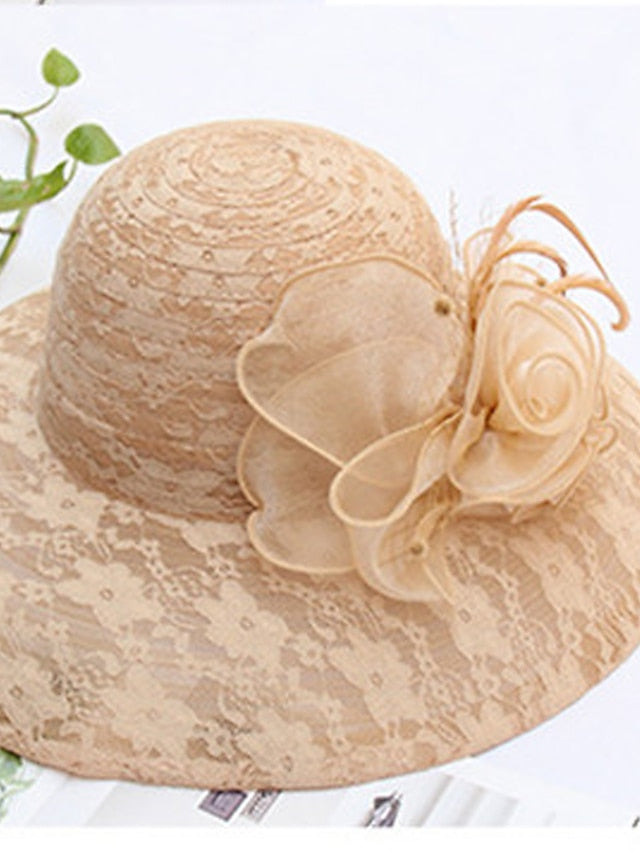 Women's Hat Bucket Hat Sun Hat Black And White Black Pink Party Outdoor Dailywear Floral Floral Portable Windproof Comfort - LuckyFash™