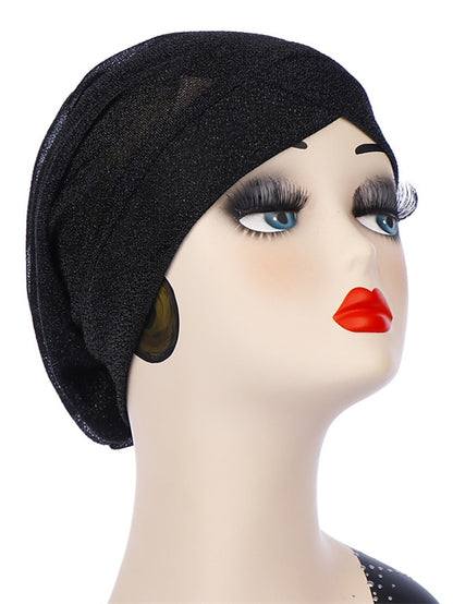 Women Hat Forehead Crossed Arab Indian Muslim Hijab Headwrap Hat Headwear Islamic Turban Solid Colors Turban Inner Cap Bonnet Fashion - LuckyFash™