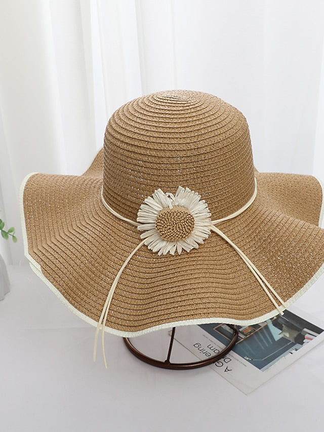 Fashion Wide Brim Straw Hat Girls Lady Sun Hat Beach Hat Women Summer Hat UV Protect Travel Cap Adult Panama Hat - LuckyFash™