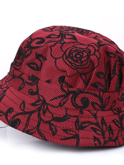 Women's Hat Bucket Hat Pink Wine Fuchsia Street Dailywear Sports Outdoor Flower Flower Portable Windproof Comfort - LuckyFash™