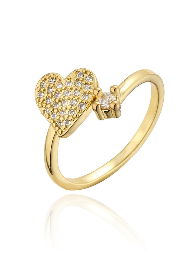 Women's Rings Elegant Wedding Heart Ring / Gold / Fall / Winter / Spring / Summer - LuckyFash™