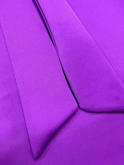 Womenâ€˜s Formal Party Dress Wedding Guest Dress Long Dress Maxi Dress Purple Yellow Red Short Sleeve Pure Color Bow Spring Summer High Neck 2023 S M L XL XXL 3XL - LuckyFash™