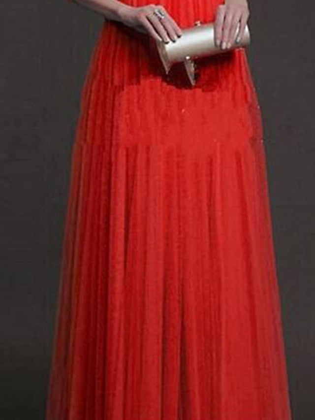 Womenâ€˜s Formal Party Dress Wedding Guest Dress Lace Dress Long Dress Maxi Dress Green Red 3/4 Length Sleeve Pure Color Lace Winter Fall Autumn Crew Neck 2023 S M L XL XXL - LuckyFash™