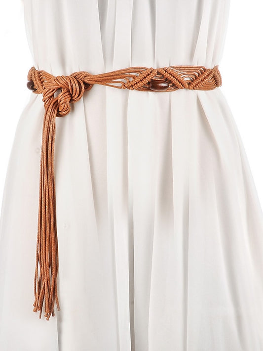 Women's Belt Straw White Brown Chain Outdoor Street Daily Holiday Pure Color / Spring / Summer / Fall / Winter - LuckyFash™