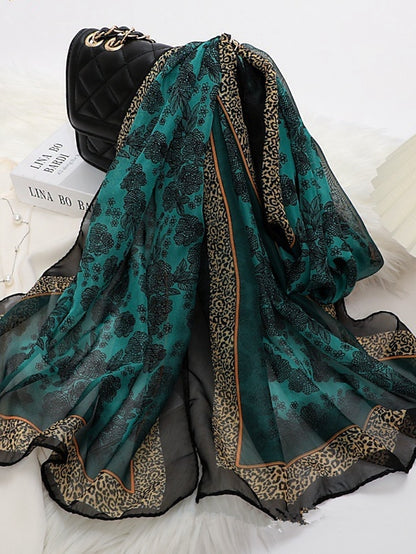 Women's Scarves Daily Holiday Flowers Polyester Bohemia Vintage Retro Warm Casual / Daily 1 PC - LuckyFash™