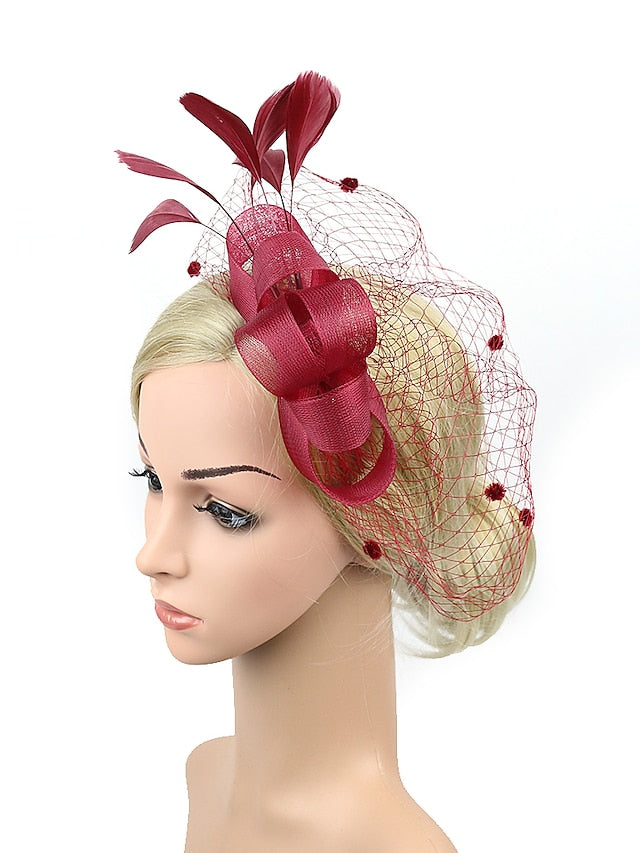 Women's Hair Clip Textured Party Flower Headwear / Wedding / Party Evening / Red / Blue / Green - LuckyFash™